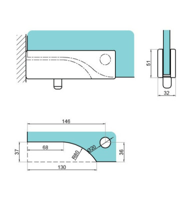 GHD-130S-SSS - Łącznik naświetle-ściana