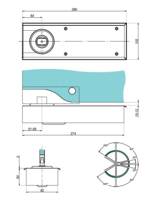 ST-120 - Samozatvárač podlahový