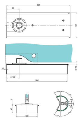 ST-110E - Samozatvárač podlahový
