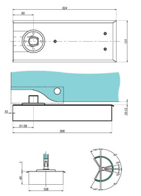 H555D - Samozamykacz podłogowy