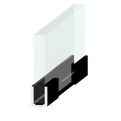 CS-1512-2500-F-R-B - Profil ramki do drzwi loftowych z możliwością frezowania pod zamek - prawe drzwi