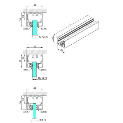 CLM-3642-G-3000-B - Listwa montażowa typ "U" 36x42 mm