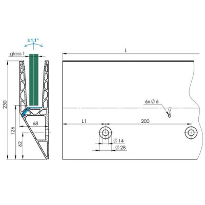 BM0011RSPXL2500OF - Profil Y do balustrad szklanych