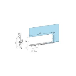 PD30B SSS - Overpanel patch for PD20 hinge, wall installation by means of the fixing plate PD30B SSS - Overpanel patch for PD20 hinge, wall installation by means of the fixing plate