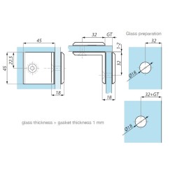 PC414 PC - Clamp (glass to glass 90°) PC414 PC - Clamp (glass to glass 90°)