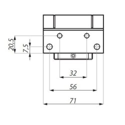 TGH32 PC - Free hinge with fixing plate TGH32 PC - Free hinge with fixing plate