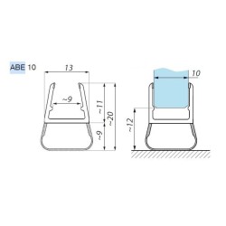 ABE 10 - Clip seal for glass 10 mm ABE 10 - Clip seal for glass 10 mm