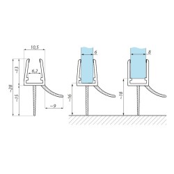 BSE 6-8 - Clip seal for glass 6-8 mm BSE 6-8 - Clip seal for glass 6-8 mm