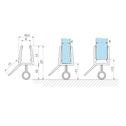 DOE 6-8 BL - Clip seal for glass 6-8 mm DOE 6-8 BL - Clip seal for glass 6-8 mm