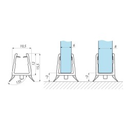 GCE 6-8 - Clip seal for glass 6-8 mm GCE 6-8 - Clip seal for glass 6-8 mm