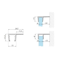 SDEN 8-10 BL - Uszczelka TERNO CLEAR i NUOVA TRIESTE SF40 do szkła 8-10 mm