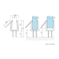 WBE 6-8 - Clip seal for glass 6-8 mm WBE 6-8 - Clip seal for glass 6-8 mm