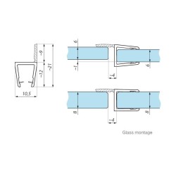 WSE 6-8 BL - Uszczelka do szkła 6-8 mm