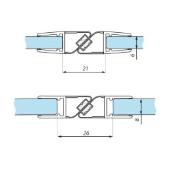 PMFEN 6-8 BL - Uszczelka magnetyczna do szkła 90° / 180° PMFEN 6-8 BL - Uszczelka magnetyczna do szkła 90° / 180°