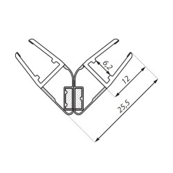 PMFEN 6-8 BL - Uszczelka magnetyczna do szkła 90° / 180° PMFEN 6-8 BL - Uszczelka magnetyczna do szkła 90° / 180°