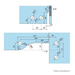 PD41RH SSS - Overpanel & side panel patch with fin link patch (right handed) for PD20 hinge PD41RH SSS - Overpanel & side panel patch with fin link patch (right handed) for PD20 hinge