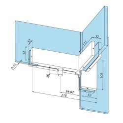 PD41RH SSS - Overpanel & side panel patch with fin link patch (right handed) for PD20 hinge PD41RH SSS - Overpanel & side panel patch with fin link patch (right handed) for PD20 hinge