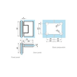 GX990.4 PC - Hinge (glass to glass 90°) GX990.4 PC - Hinge (glass to glass 90°)
