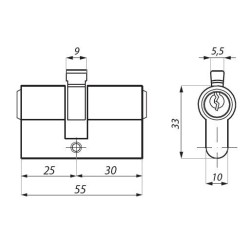MZLC01 NA - Europrofile cylinder 25 / 30 dedicated for PL34 lock MZLC01 NA - Europrofile cylinder 25 / 30 dedicated for PL34 lock