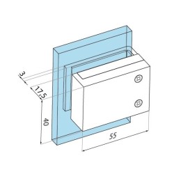 GK627 SSS - Strike patch for US627 lock (without glass notch) GK627 SSS - Strike patch for US627 lock (without glass notch)
